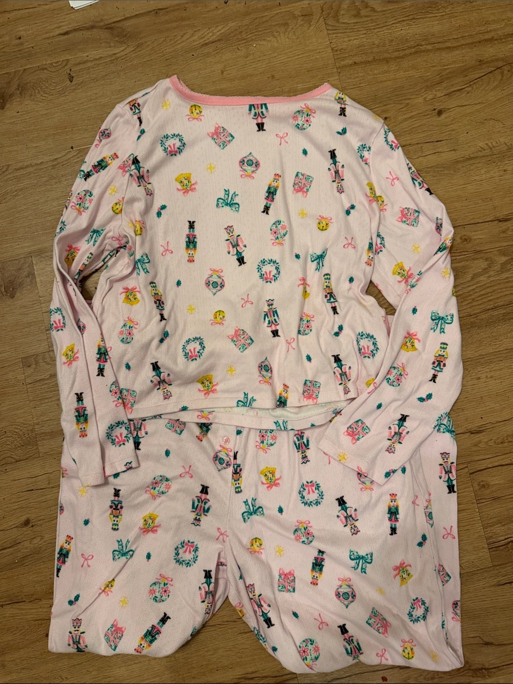 Women’s Pink Nutcracker Print Pajama Set SZ LARGE 12-14